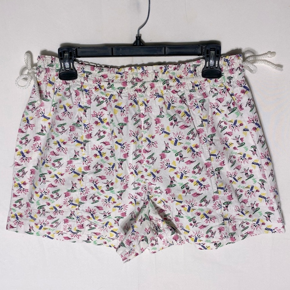 Vintage 90s Marissa! Tropical Surfer Print Drawstring Waist Cotton Shorts M
